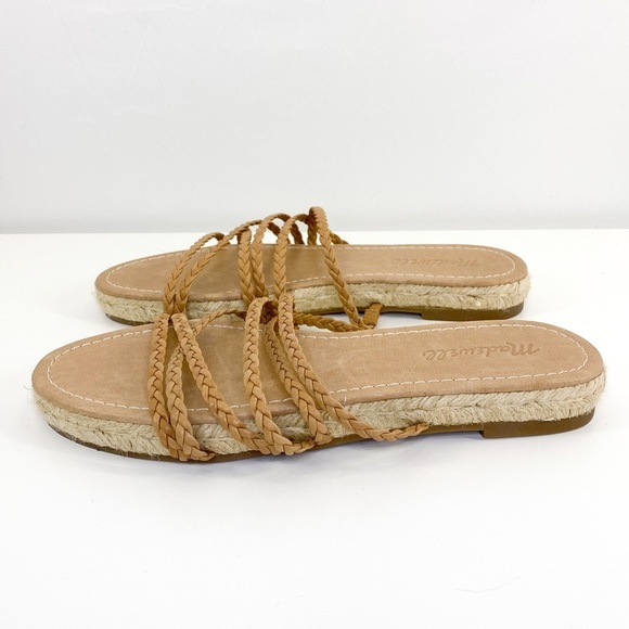 𝅺MADEWELL Tan Leather Strappy The Kathryn Espadrille Slide Sandal size 8 - Picture 7 of 8